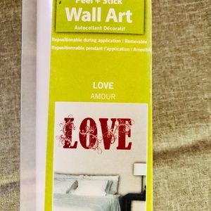 NWT Peel and stick wall art "LOVE"